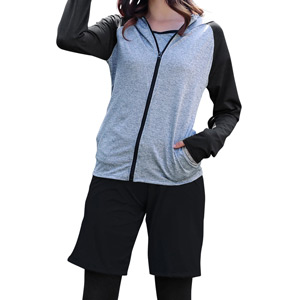 フィットネス水着 レディース 長袖ラッシュガード 体型カバー水着 スポーツブラ レギンス パーカー 5点セット シンプル スポーティー 無の通販はau Pay マーケット Teddyshop