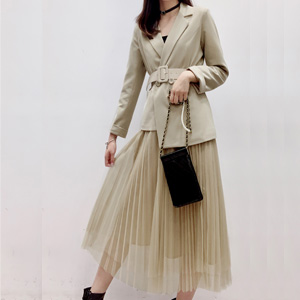 夏新作 スプリングコート テーラードジャケット アウター トップス チュールスカート ベルト 3点セット レディース セットアップ ウエスの通販はau Pay マーケット Teddyshop