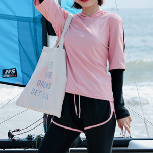 即納 フィットネス レディース 水着 体型カバー 夏 海 プール シンプル ラッシュガード プルオーバー フード付き ビキニ ショートパンツ の通販はau Pay マーケット Teddyshop