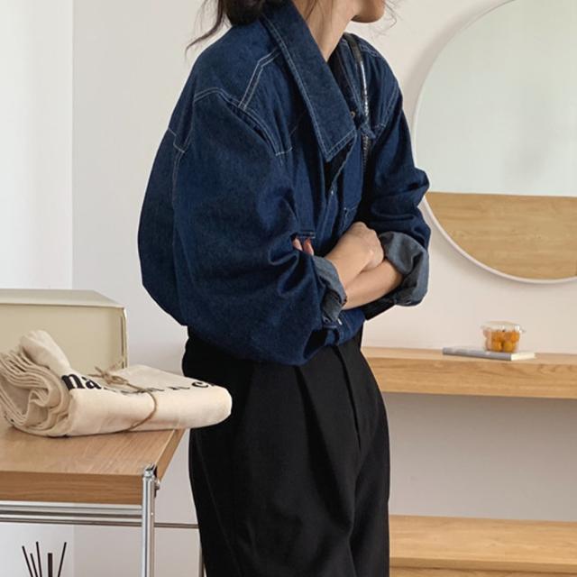 デニム シャツ レディース 長袖 春秋 おしゃれ 定番 ベーシック ゆったり 胸 ポケット ハンサム フロント 春新作 デニム シャツ レディース 長袖 春秋 おしゃれ 定番