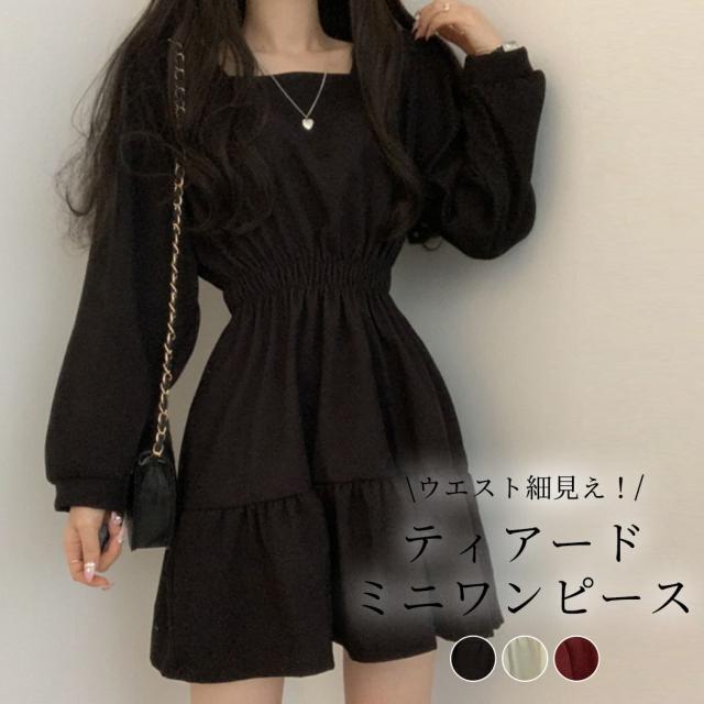 春色ミニワンピース✨ツイストAラインで美シルエット