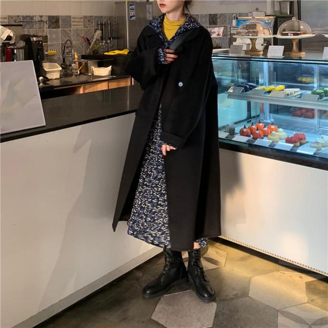 大人気❤️おしゃれボタン付きゆったりオーバーサイズコート冬用袖可愛い 大きいサイズ レディース 星ボタン かわいい Aライン コート