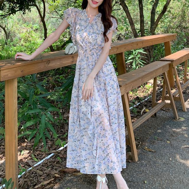 花柄 半袖 ロングワンピース★大人かわいい キュート おしゃれ★ org.jpg