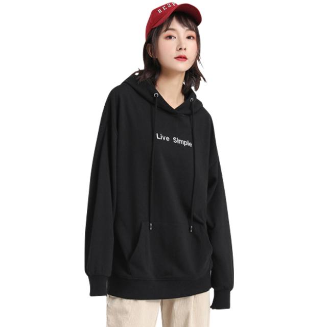 春新作 パーカー レディース おしゃれ 長袖 オーバーサイズ フード付きトップス カジュアル シンプル ストリート 原宿系 スポーティー ロの通販はau Pay マーケット Teddyshop