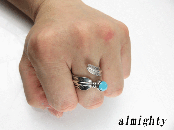 リング 指輪 メンズ メンズリング フェザー ターコイズ フェザーリング 天然石 フリーサイズ ネイティブ の通販はau Pay マーケット Almighty
