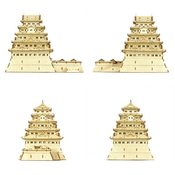 メール便送料無料 木製立体パズル ki-gu-mi 江戸城 エーゾーン 木組