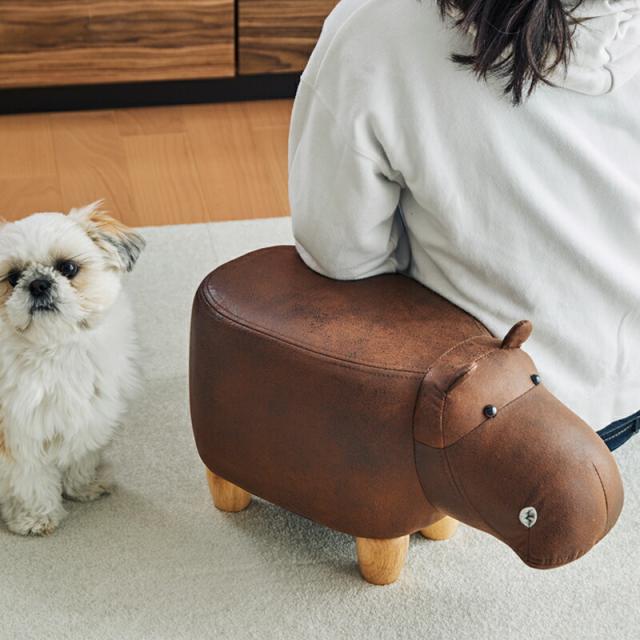 かばモチーフスツール Paul Jr. ポールジュニア マークブラウン EF-ST02BRJ アンファンス 北欧 スツール いす 椅子 足置き オットマン インテリア チェア プレゼント ギフト 5,282円