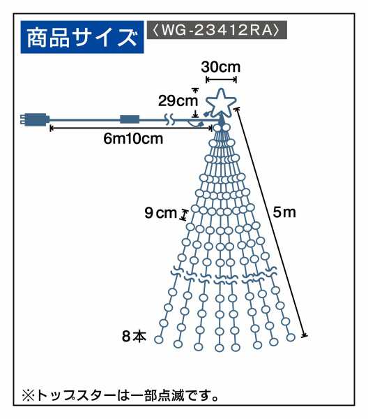 LED ナイアガラライト5m レインボー WG-23412RA 友愛玩具 イルミネーション 飾り 雑貨の通販はau PAY マーケット  プラスマート au PAY マーケット－通販サイト