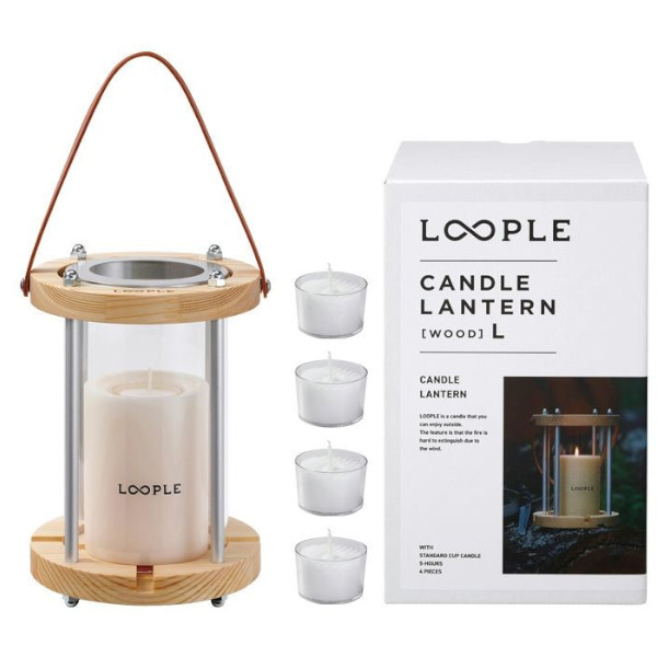LOOPLE キャンドルランタン ウッド L アイボリー 06663601 ペガサスキャンドル ループル キャンドル ホルダー スタンド キャンプ アウトドア 風に強い 屋外 リラックス プレゼント ギフト_1