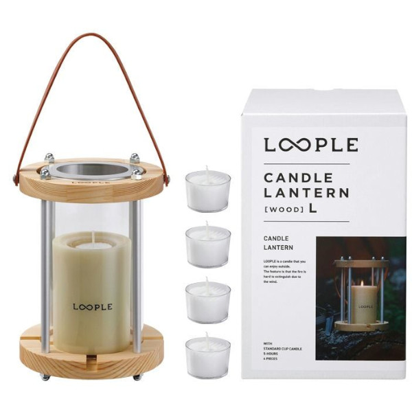 LOOPLE キャンドルランタン ウッド L ピスタチオ 06663602 ペガサスキャンドル ループル キャンドル ホルダー スタンド キャンプ アウトドア 風に強い 屋外 リラックス プレゼント ギフト_1
