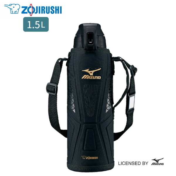 象印 ステンレスクールボトル 1.5L SD-FX15 BA ブラック 水筒 スポーツボトル 保冷 ワンタッチ マグボトル MIZUNO ミズノ クリスマスプレ