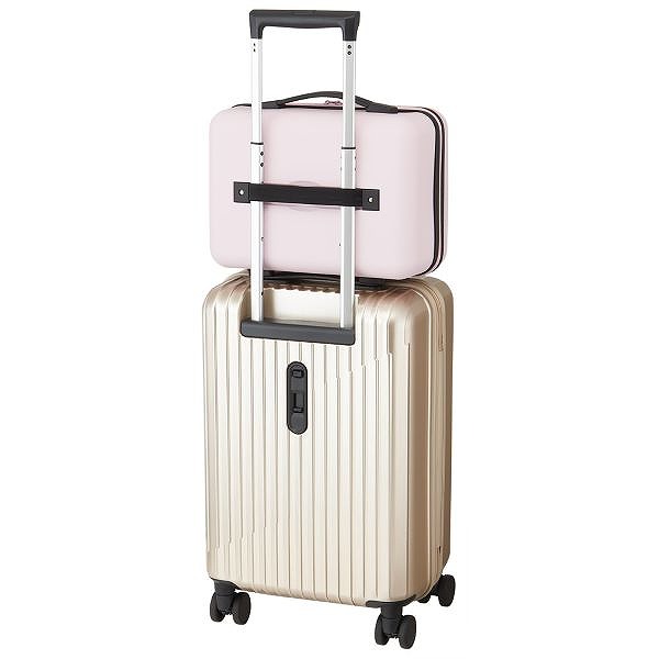 [美品]ACEスーツケース ベベル Mサイズ 63L ミルク（アイボリー） WEB限定】ACE ベベル 63L スーツケース ドリンクホルダー フック付き