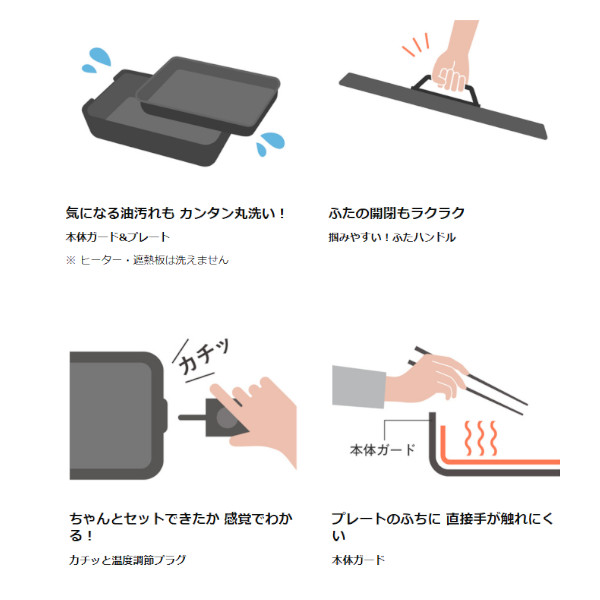 象印 ホットプレート EA-HA30-HZ やきやき 深型穴あき焼肉プレート 深型平面プレート たこ焼きプレート プレゼント ギフト_7