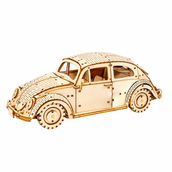 Wooden Art ki-gu-mi Vintage フォルクスワーゲン ビートル 無地 VOLKSWAGEN 無塗装 タイプ1 1949年式 木製 ウッドパズル 立体パズル エーゾーン 木組 工作 おもちゃ インテリア プレゼント ギフト