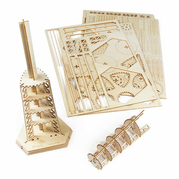 Wooden Art ki-gu-mi 東京スカイツリー（R） 木製 ウッドパズル 立体