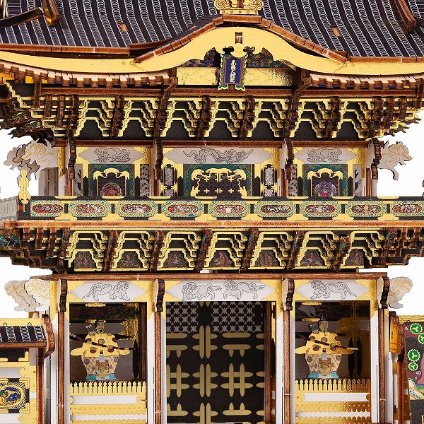メール便送料無料 Wooden Art ki-gu-mi 日光東照宮 陽明門 カラーVer.  木製 ウッドパズル 立体パズル エーゾーン 木組 工作 おもちゃ インテリア_3