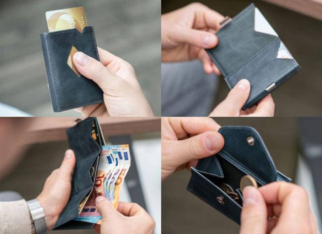 EXENTRI エキセントリ マルチウォレット スキミング押しとどめる RFID立ちはだかる 全9色【ミニマル/三つ折り紙入れ/本革/歌留多入れ/御釣り入れ/薄型】