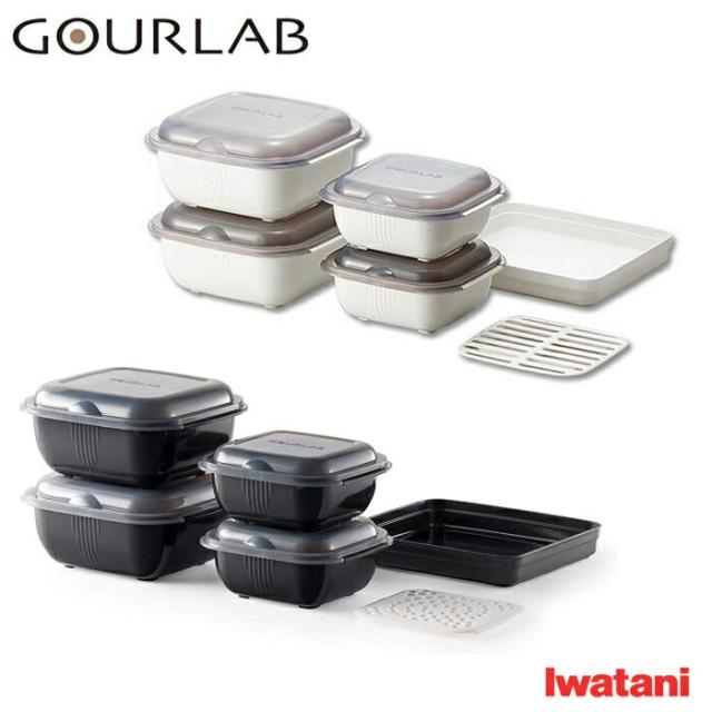 グルラボ マルチセット 電子レンジ調理器 レシピ付き Iwatani イワタニ ホワイト GLB-MS・ブラック IM-GLB-MS【電子レンジ 調理器具 蒸し器/保存容器/キッチン 時短/送料無料】の通販は