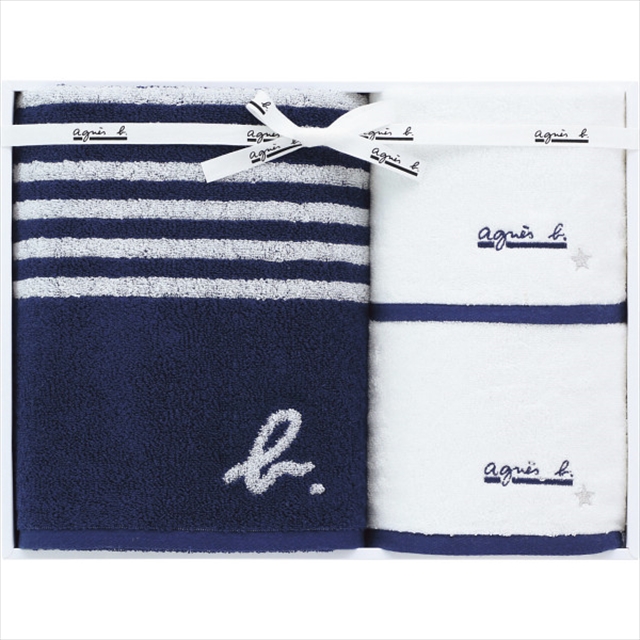内祝い ギフト タオル 送料無料 アニエスベー バス・フェイスタオルセット(ダークブルー) / お祝い 出産 結婚 出産祝い 結婚祝い 御祝い 贈り物 プレゼント 誕生日 記念日 誕生日プレゼント 雑貨 小物 おしゃれの通販は