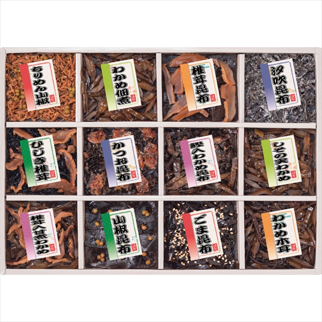 内祝い ギフト 佃煮 送料無料 御昆布 佃煮12品詰合せ(200-37) / お返し 御返し お祝い 惣菜 総菜 惣菜セット 食べ物 おかず ご飯のお供 つくだ煮 昆布 常温 日持ち 廣川昆布 高級 老舗 お取り寄せ バラエティ 詰め合わせ 詰合せ セット ギフトセットの通販は 4,914円