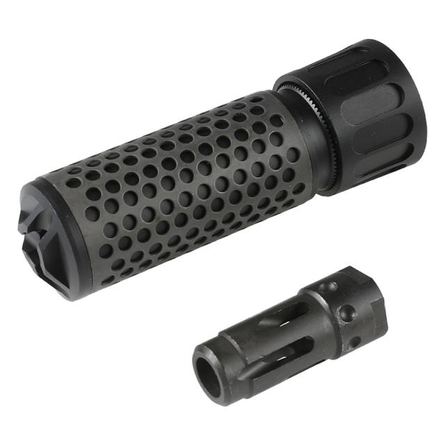 ナイツQDCタイプ ショートサイレンサー&スチールフラッシュハイダー ミリタリーショップ レプマート &frasl; 5KU Airsoft サイレンサー ナイツ型