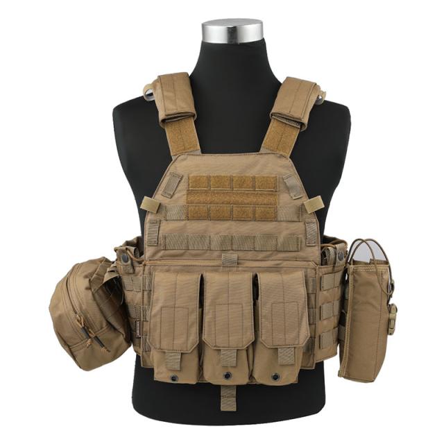 EMERSON LBT6094Aスタイル プレートキャリア 3ポーチ付 CB サバイバルゲーム