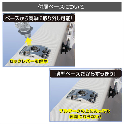 BMO JAPAN ステンロッドホルダー自在式 ステンベースLセット BM-SRH-SS (ボート備品)_3