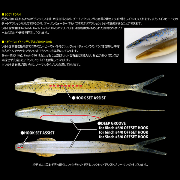 デプス 他 バス釣り メーカー ワーム まとめ売り！サカマタシャッド入り デプス サカマタシャッド ヘビーウェイト 8in 追加カラー (ブラック