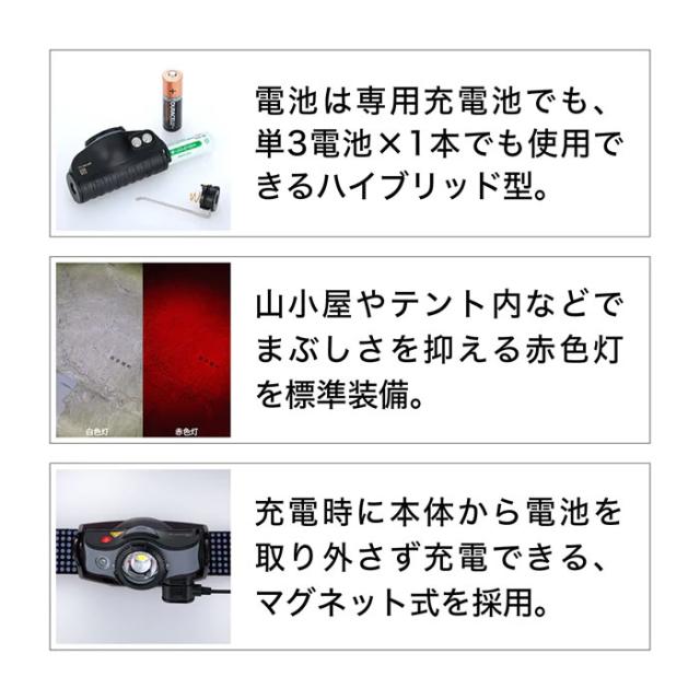レッドレンザー LEDヘッドライト MH4 BK (ヘッドライト ヘッドランプ 防災ライト)_5