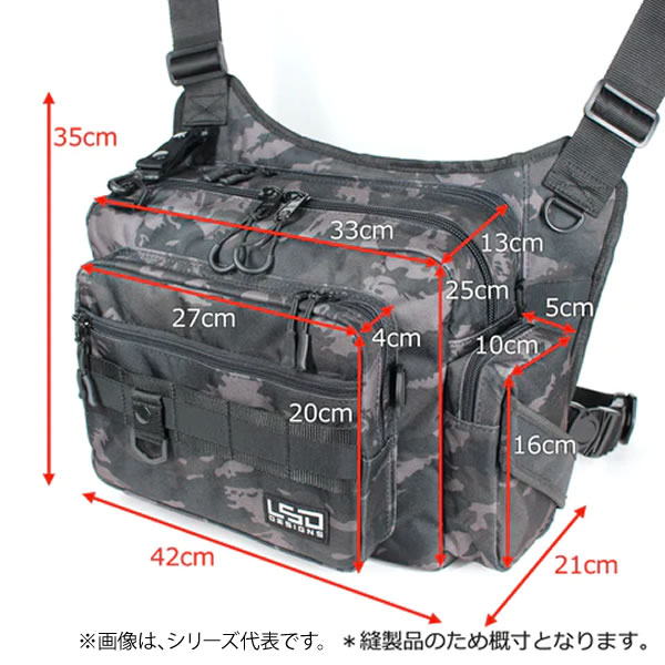 ラブソウルドリーム ワンショットサイドダブル コーデュラカーキ 1401 (フィッシングバッグ)_2