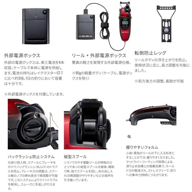 シマノ 24 レイクマスターCT-ET レッドブラックGR (ワカサギ電動リール