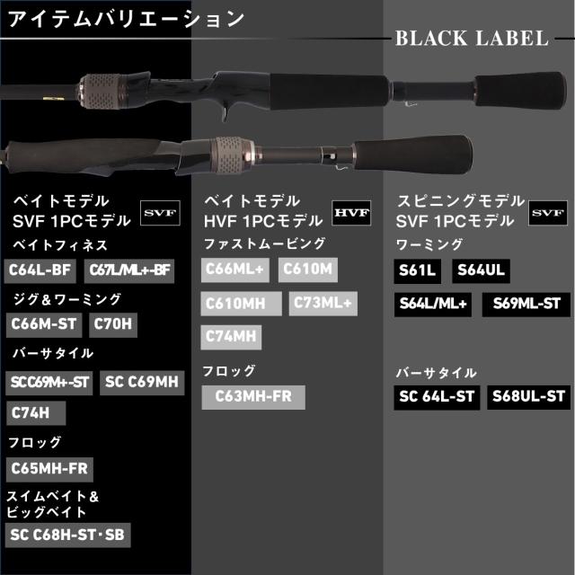 ダイワ 25 ブラックレーベル S 64L/ML+ (Daiwa ブラックバス ロッド 竿 釣り 2ピース)(大型商品A)_4