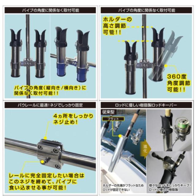 BMO SUS2連ロッドホルダー(パイプクランプ) 20Z0285 (ボート備品 ロッドスタンド)【送料無料】 BMO SUS2連ロッドホルダー(パイプクランプ) 20Z0285 (ボート備品 ロッドスタンド)【送料無料】