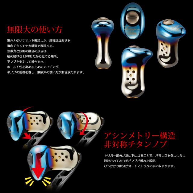 メガテック リブレ トリガーノブ(1個) ブラウンIP+チタンG TRBTI-1 (リール カスタムパーツ)_1