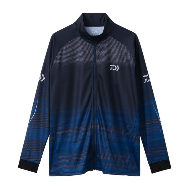 ダイワ ロングスリーブドライシャツフルジップ ブルー DE-7326 (フィッシングシャツ 長袖シャツ)