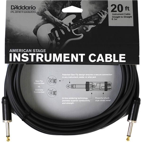 D'addario ケーブル PW-AMSG-20（6.09m） AMERICAN STAGE CABLE〈ダダリオ〉