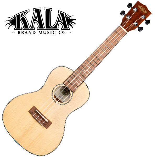 KALA KASSTU-C-20_06 Solid Spruce Travel Concert Ukulele w/bag 
