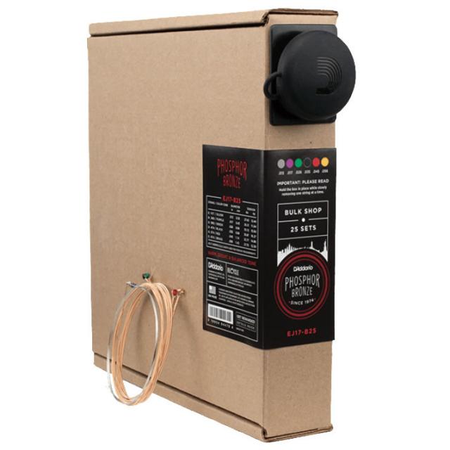 D'Addario EJ17-B25 25セット Acoustic Guitar Phosphor Bronze Medium 13-56 バルクパック アコースティック弦〈ダダリオ〉