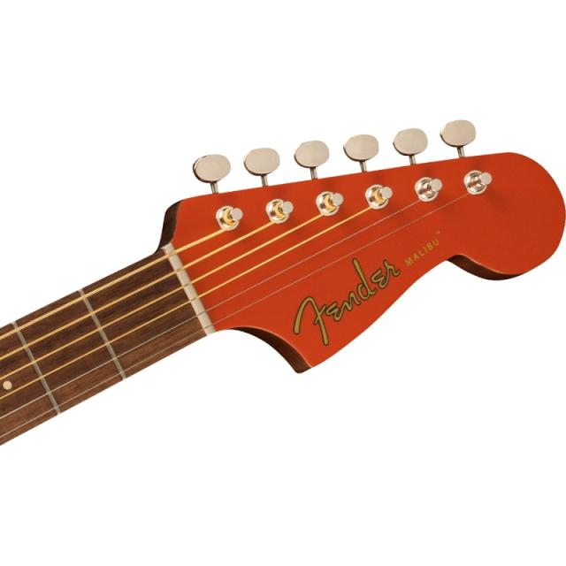 Fender Malibu Player, Walnut Fingerboard, White Pickguard, Fiesta Red エレアコ〈フェンダー〉_3