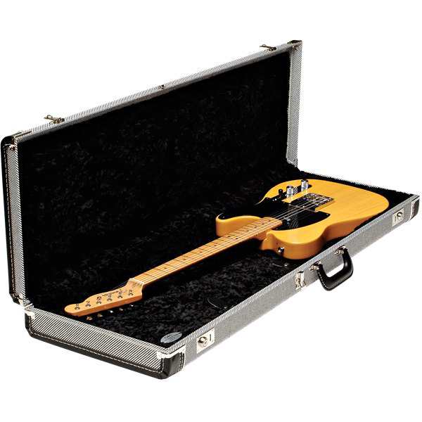 Fender G&G Deluxe Strat/Tele Hardshell Case, Black Tweed with