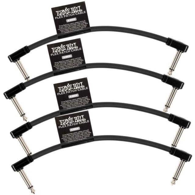 ERNIE BALL 6462 Flex Patch Cables Pedalboard Multi Pack Black