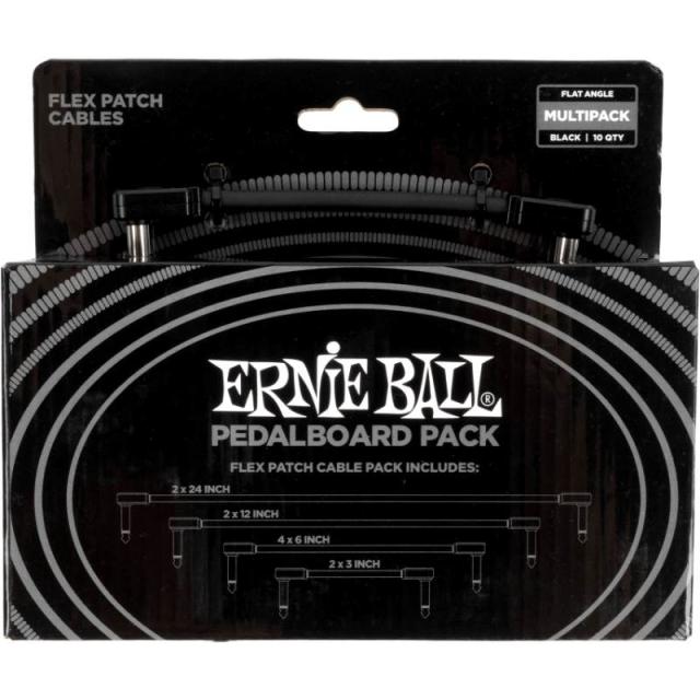 ERNIE BALL 6462 Flex Patch Cables Pedalboard Multi Pack Black