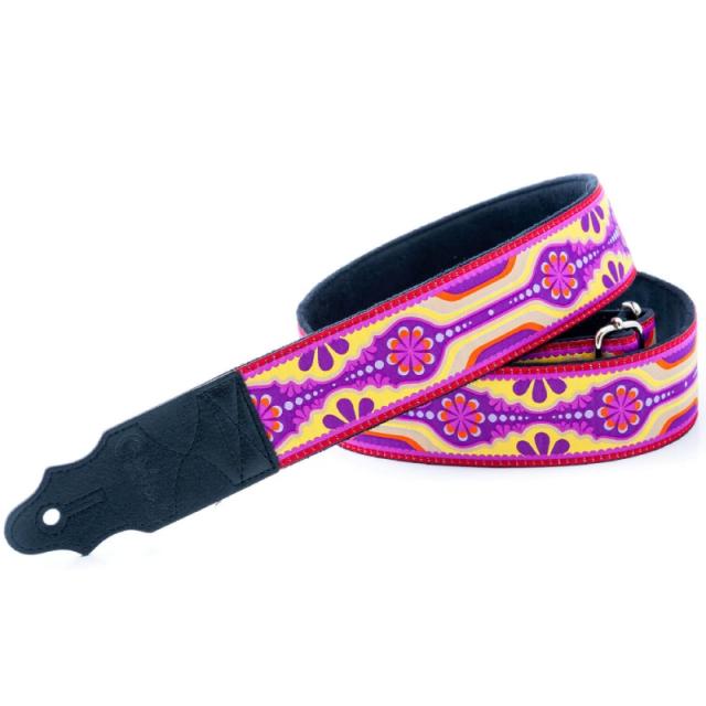 RightON!STRAPS LAUREL Purple ギター ベース用ストラップ〈ライトオン！ストラップ〉
