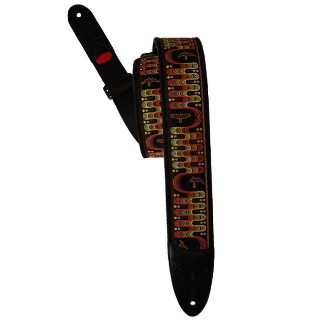 PRS PRS 2.4" Padded Guitar Strap w/FLASH, Custom Jacquard Birds Wavelength, Orange ギターストラップ〈Paul Reed Smith/ポールリードスミス〉