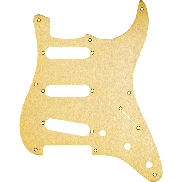 Fender Pickguard, Stratocaster S/S/S, 8-Hole Mount, Gold Anodized Aluminum, 1-Ply ピックガード フェンダー
