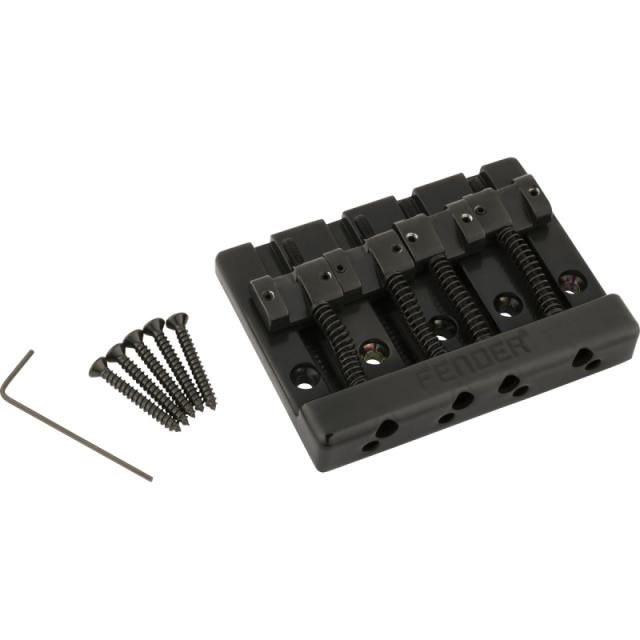 Fender HiMass 4-String Bass Bridge Assembly With Zinc Saddles, Black〈フェンダー〉