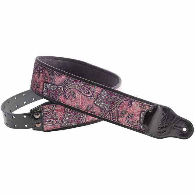 RightOn! STRAPS J-PAISLEY VELVET Burgundy ギター/ベース用ストラップ〈ライトオン！ストラップス〉