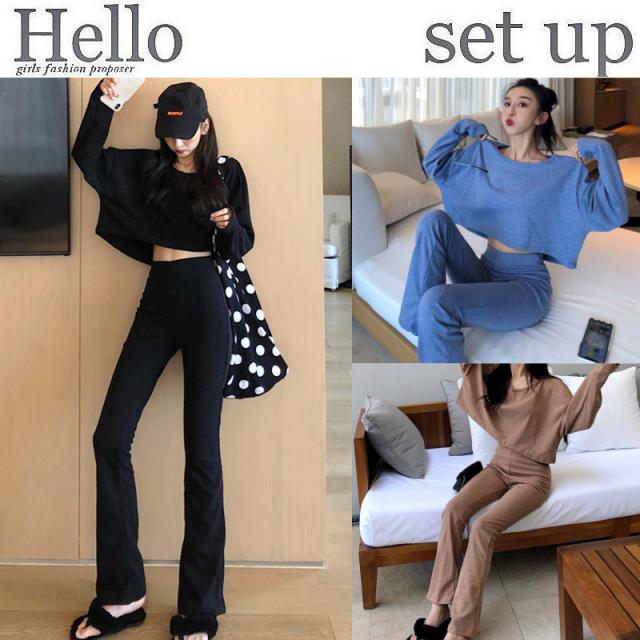 21春新作 お得セットアップ トップス スウェット ジャージ レディース トレーナー パンツ ウエストゴム ズボン ワイドパンツ ブーツカの通販はau Pay マーケット レディスファッション安カワセール Hello