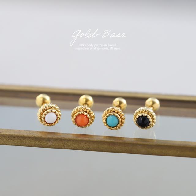 アナトメタル ストレートバーベル 14g （≪人気≫8mm 18金 サブリナ 4  