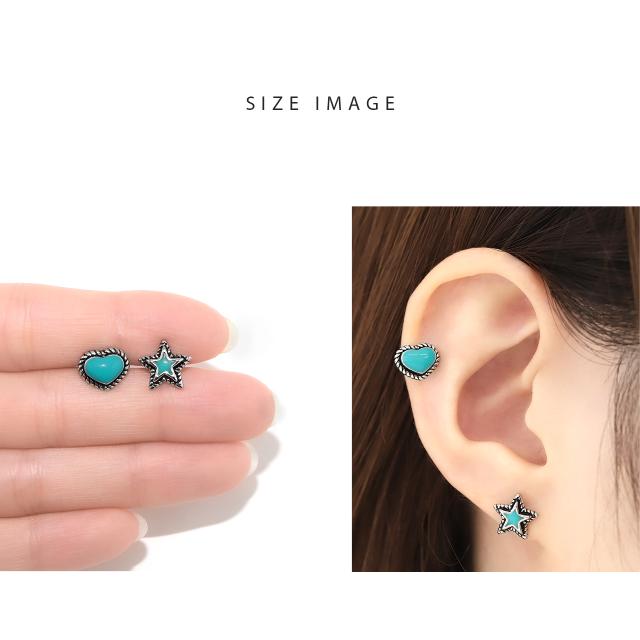 GARNI ターコイズ 片耳用ピアス Amazon | 【ターコイズ ピアス】 本物シルバー925 ピアス 片方